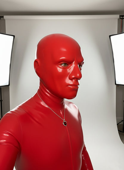 Masculine Red Latex Hood (Moulded)
