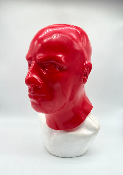 Masculine Red Latex Hood (Moulded)