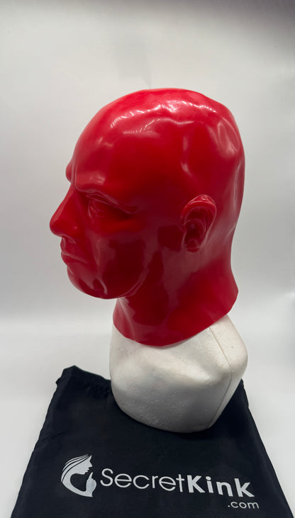 Masculine Red Latex Hood (Moulded)