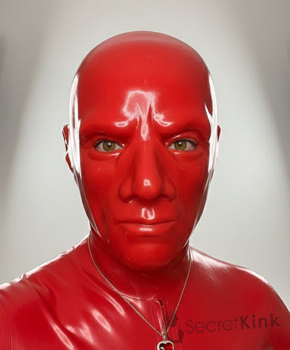 Masculine Red Latex Hood (Moulded)