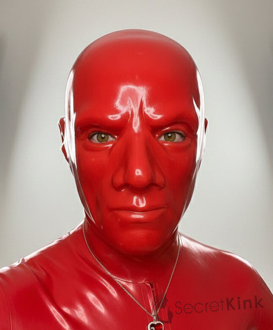 Masculine Red Latex Hood (Moulded)