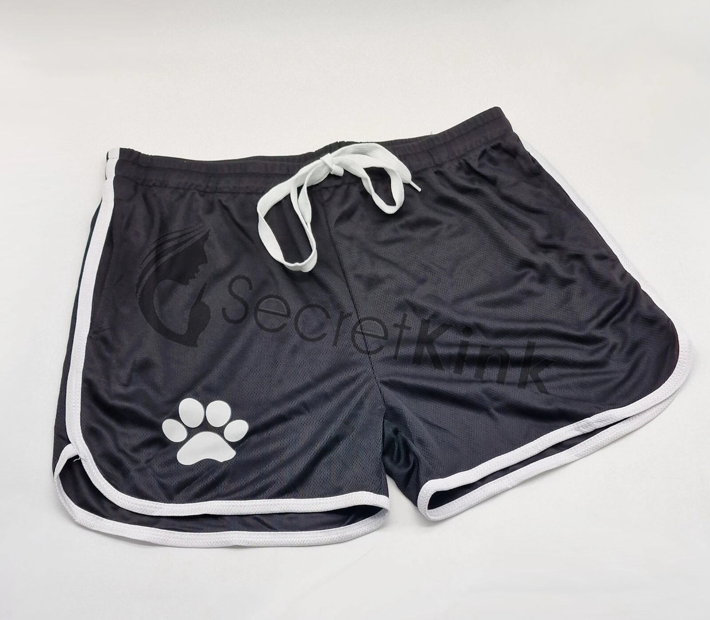 Unisex Mesh Puppy Play Shorts - Paw Print Retro Gym Shorts
