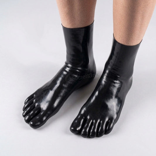 Black Latex Toe Socks