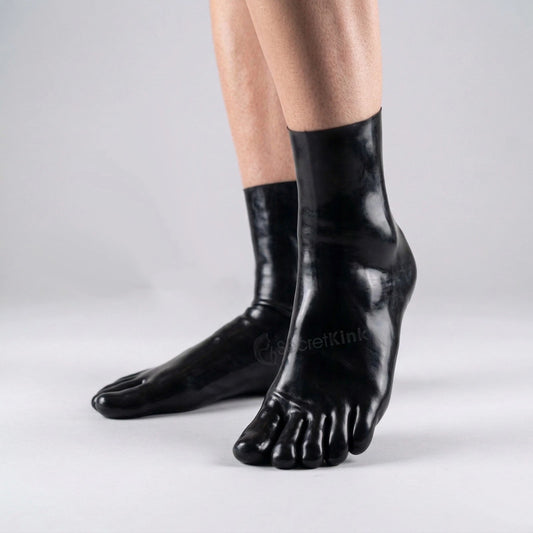 Black Latex Toe Socks