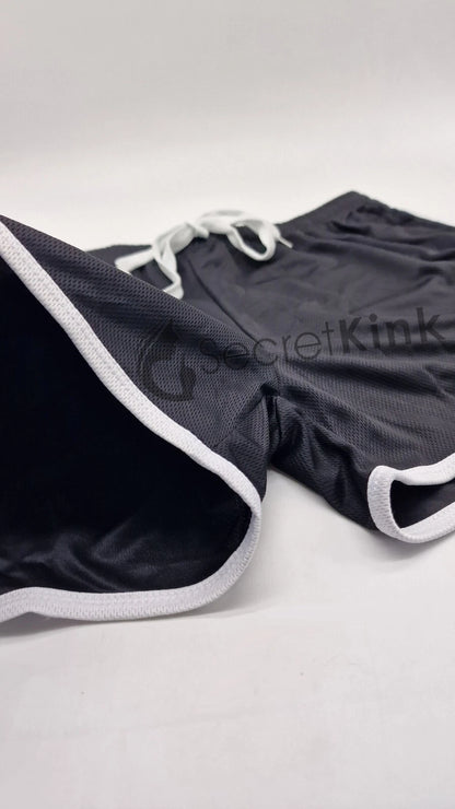 Unisex Mesh Puppy Play Shorts - Paw Print Retro Gym Shorts