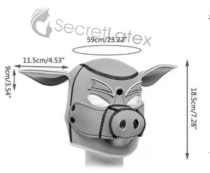 Neoprene Foam Pig Hood - Padded Animal Mask