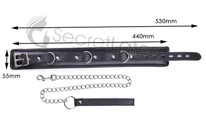 Padded Flexible Padlock Collar with Chain Leash