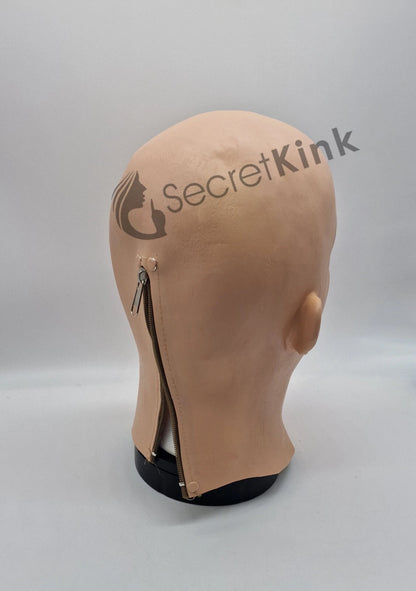 Female Moulded Rubber Mask with Rubber Lips Gag