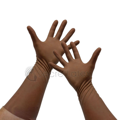 Brown Latex Wrist Gloves
