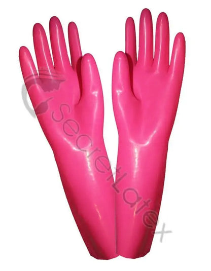 Hot Pink Latex Wrist Gloves