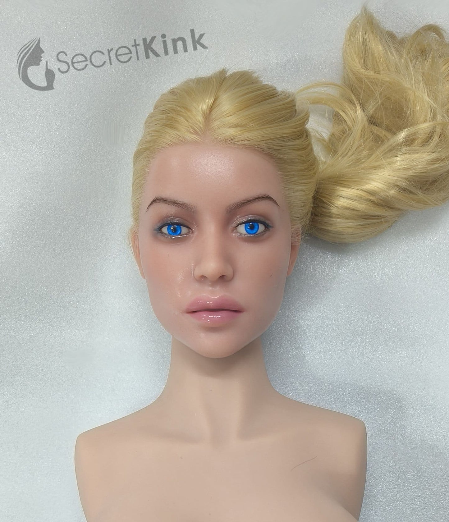 Ultra Realistic Female Silicone Sex Doll Head (Blonde Hair) Moving Mouth