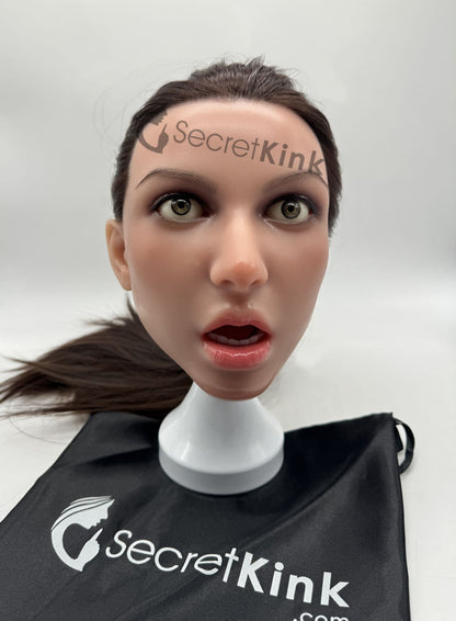 Ultra Realistic Female Silicone Sex Doll Head (Fair Skin-Tone) - Rosie