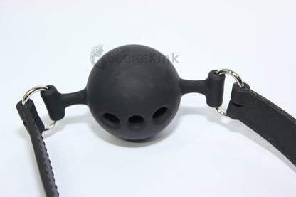 Premium Silicone Breathable Ball Gag with Lockable Adjustable Strap (40mm)