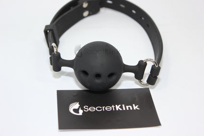 Premium Silicone Breathable Ball Gag with Lockable Adjustable Strap (40mm)