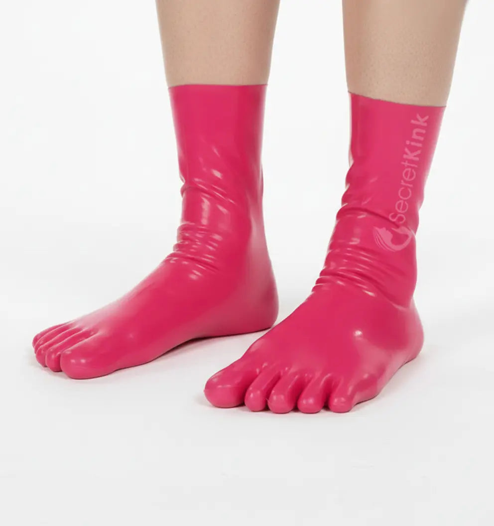 Pink Latex Toe Socks Moulded