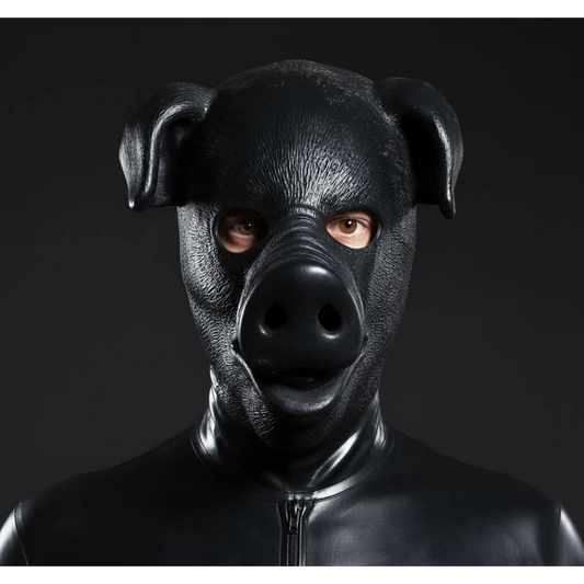 Latex Rubber Pig Hood (Textured)