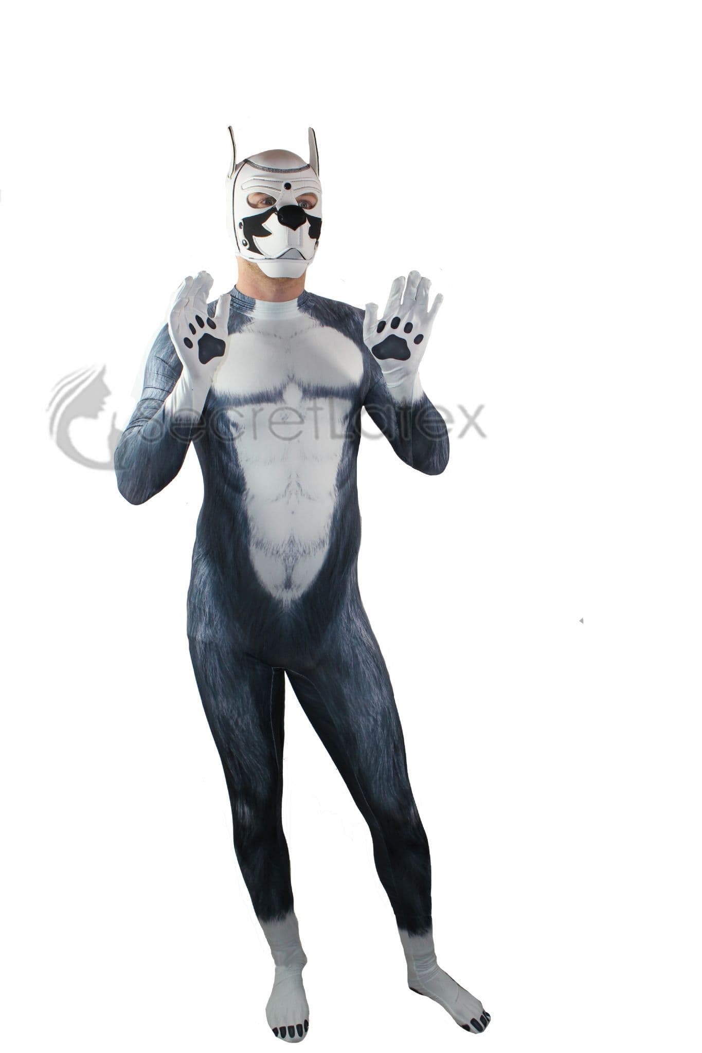 Two Tone Spandex Puppy Play Full Body Suit