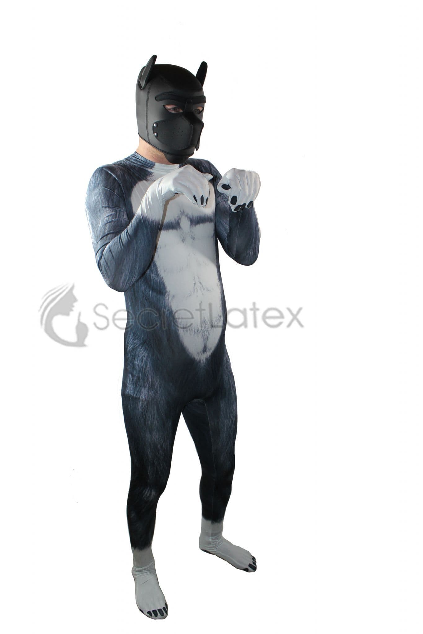 Two Tone Spandex Puppy Play Full Body Suit