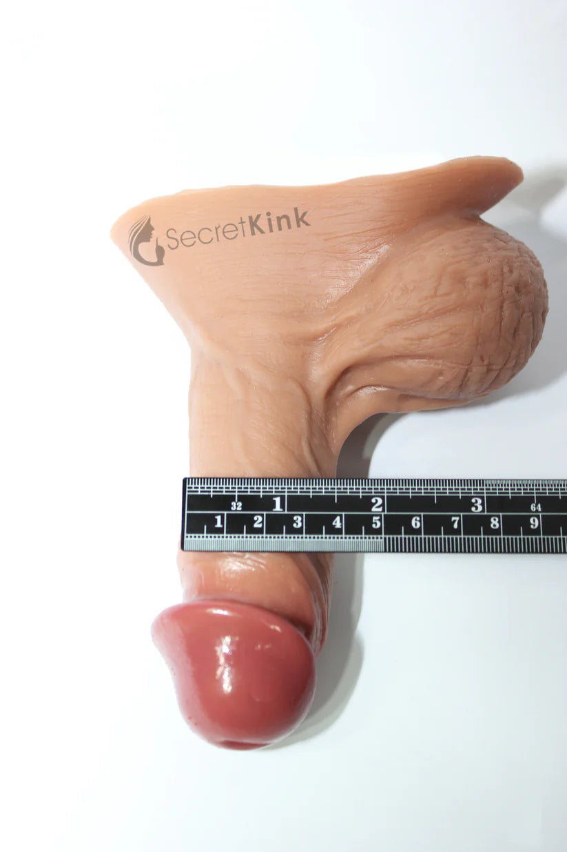 4-inch Silicone Penis Sleeve Packer with Ball-Sack